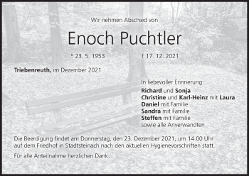 Anzeige von Enoch Puchtler von MGO