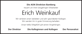 Anzeige von Erich Weinkauf von MGO