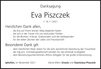 Anzeige von Eva Piszczek von MGO