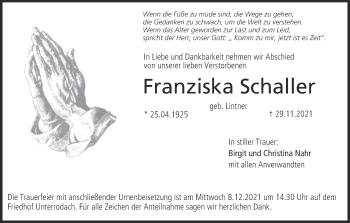 Anzeige von Franziska Schalter von MGO