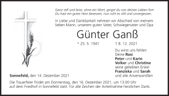 Anzeige von Günter Ganß von MGO