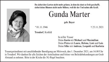 Anzeige von Gunda Marter von MGO
