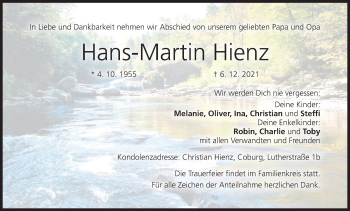 Anzeige von Hans-Martin Hienz von MGO