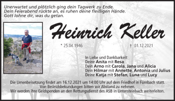 Anzeige von Heinrich Keller von MGO