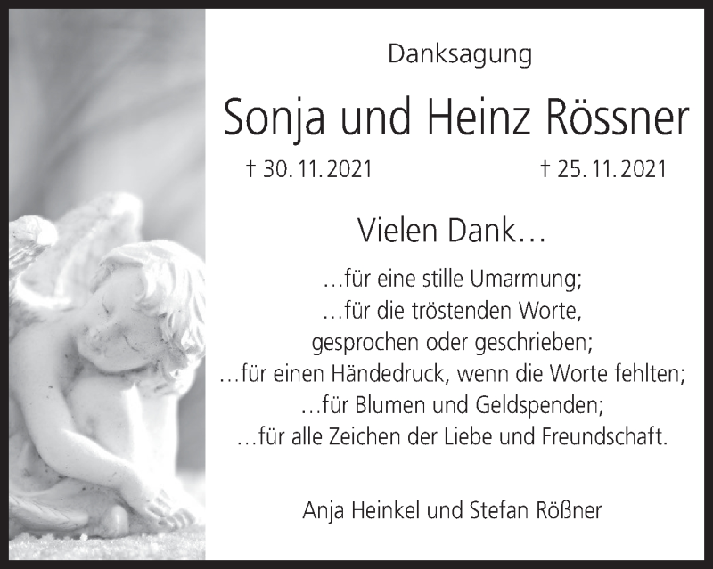  Traueranzeige für Heinz Rössner vom 30.12.2021 aus MGO