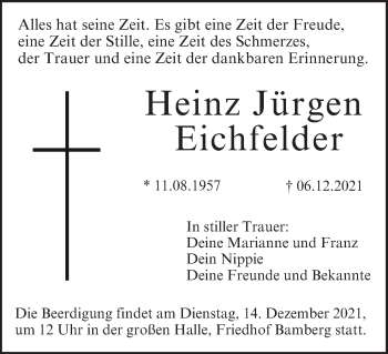 Anzeige von Heinz Jürgen Eichfelder von MGO