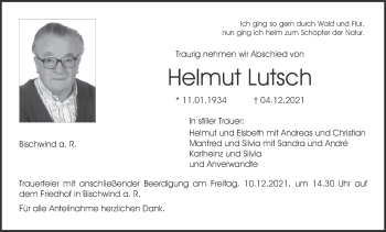 Anzeige von Helmut Lutsch von MGO