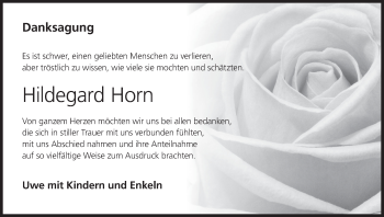 Anzeige von Hildegard Horn von MGO