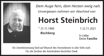 Anzeige von Horst Steinbrich von MGO