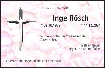 Anzeige von Inge Rösch von MGO