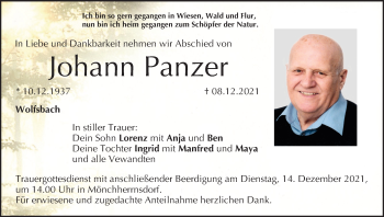 Anzeige von Johann Panzer von MGO