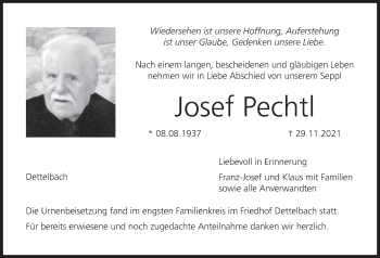 Anzeige von Josef Pechtl von MGO
