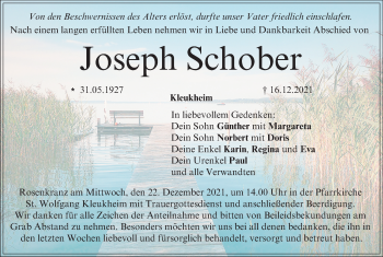 Anzeige von Joseph Schober von MGO