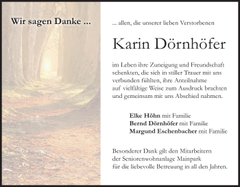Anzeige von Karin Dörnhöfer von MGO