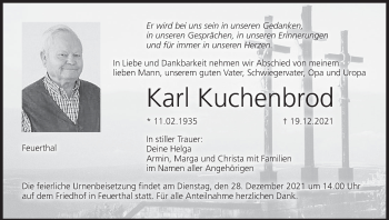 Anzeige von Karl Kuchenbrod von MGO