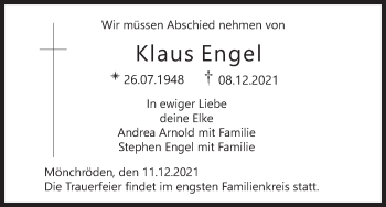 Anzeige von Klaus Engel von MGO