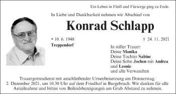 Anzeige von Konrad Schlapp von MGO