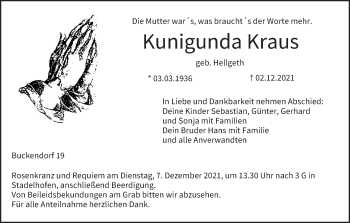Anzeige von Kunigunda Kraus von MGO