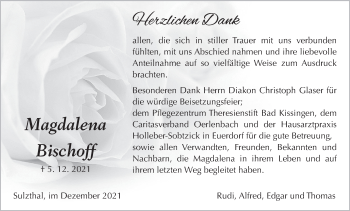 Anzeige von Magdalena Bischoff von MGO