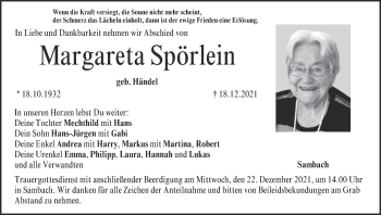 Anzeige von Margareta Spörlein von MGO