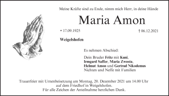 Anzeige von Maria Amon von MGO