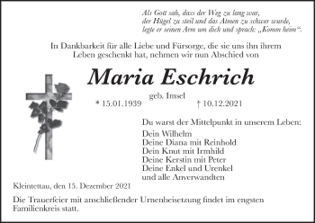Anzeige von Maria Eschrich von MGO