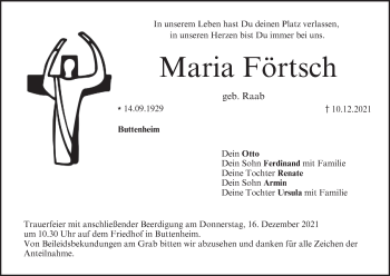 Anzeige von Maria Förtsch von MGO