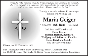 Anzeige von Maria Geiger von MGO