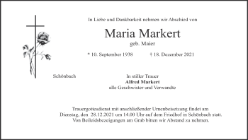 Anzeige von Maria Markert von MGO