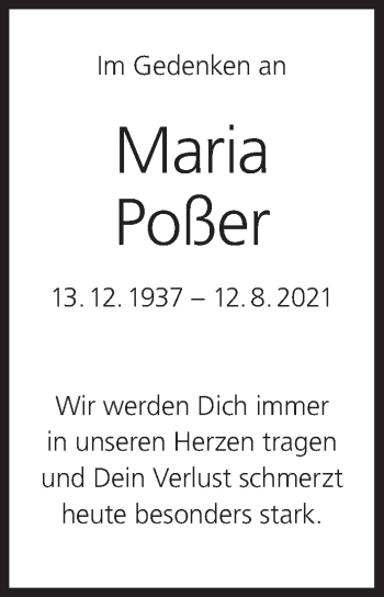 Anzeige von Maria Poßer von MGO