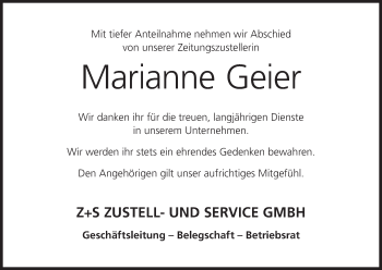 Anzeige von Marianne Geier von MGO