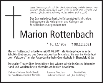 Anzeige von Marion Rottenbach von MGO