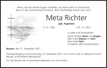 Anzeige von Meta Richter von MGO