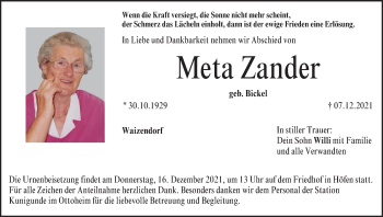 Anzeige von Meta Zander von MGO