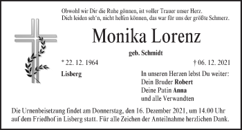 Anzeige von Monika Lorenz von MGO