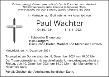 Anzeige von Paul Wachter von MGO