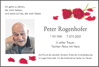 Anzeige von Peter Rogenhofer von MGO