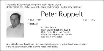 Anzeige von Peter Roppelt von MGO