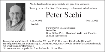 Anzeige von Peter Sechi von MGO