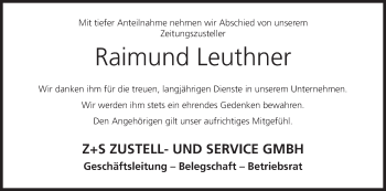 Anzeige von Raimund Leuthner von MGO