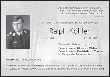 Anzeige von Ralph Köhler von MGO