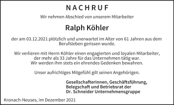 Anzeige von Ralph Köhler von MGO