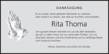 Anzeige von Rita Thoma von MGO
