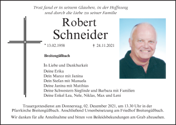 Anzeige von Robert Schneider von MGO
