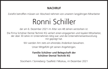 Anzeige von Ronni Schiller von MGO