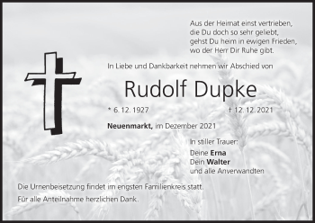 Anzeige von Rudolf Dupke von MGO
