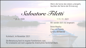 Anzeige von Salvatore Filetti von MGO