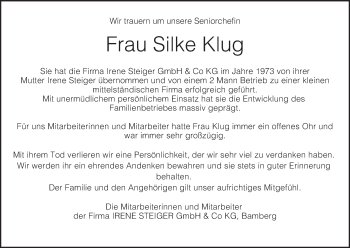Anzeige von Silke Klug von MGO