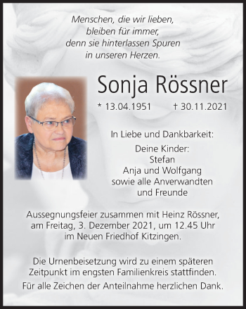 Anzeige von Sonja Rössner von MGO