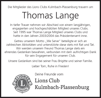 Anzeige von Thomas Lange von MGO